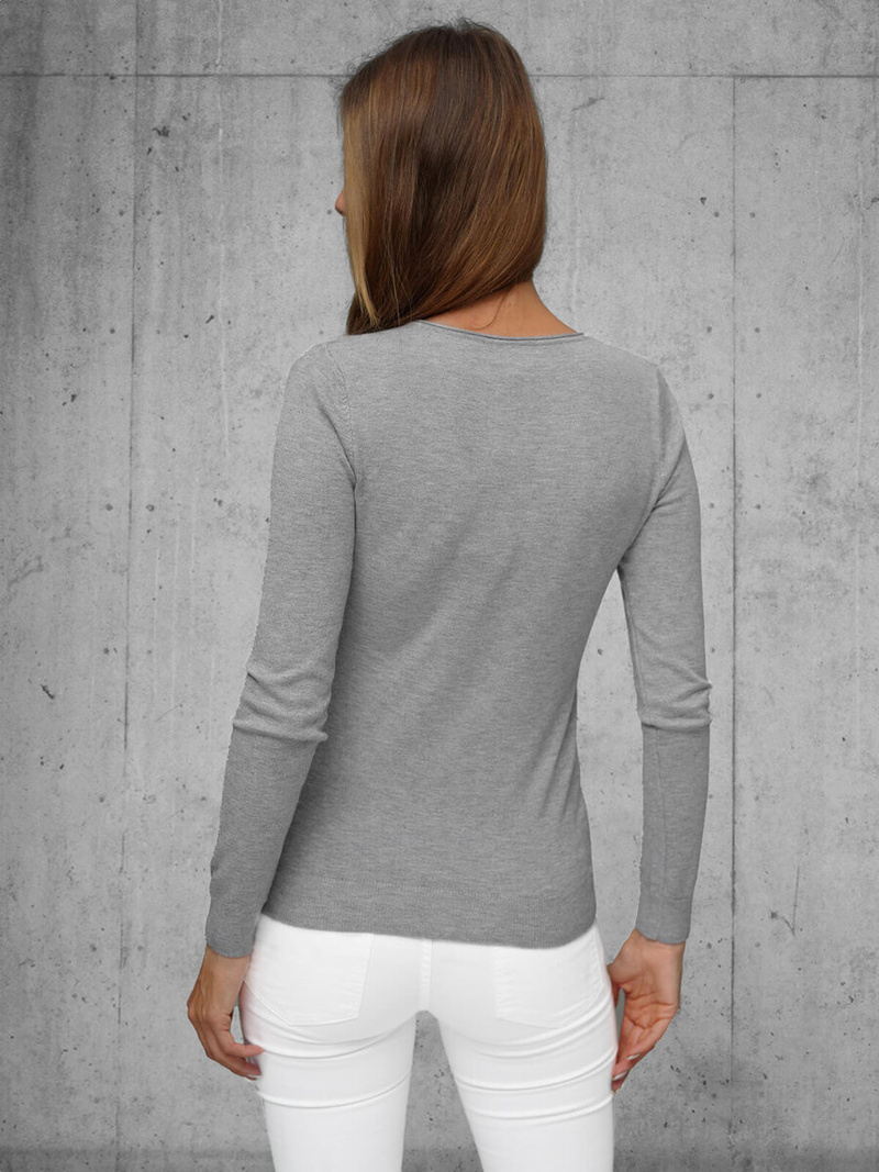 Sweter damski ciemno-szary OZONEE JS/8006/3