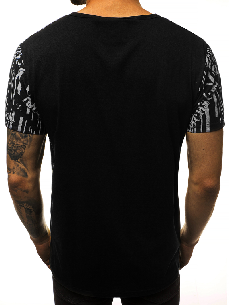 T-Shirt męski czarny OZONEE JS/KS1993