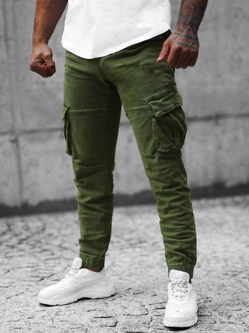 Spodnie męskie joggery zielone OZONEE NB/MP0105MV