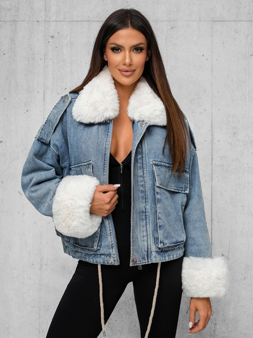 Жіноча джинсова куртка cиня OZONEE JS/11Z8219Z