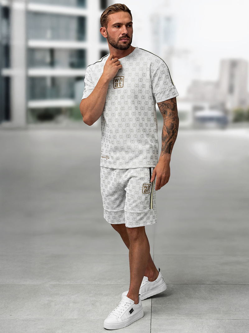 Чоловічий короткий спортивний костюм Яскраво-ciрий OZONEE O/QQ1621AB