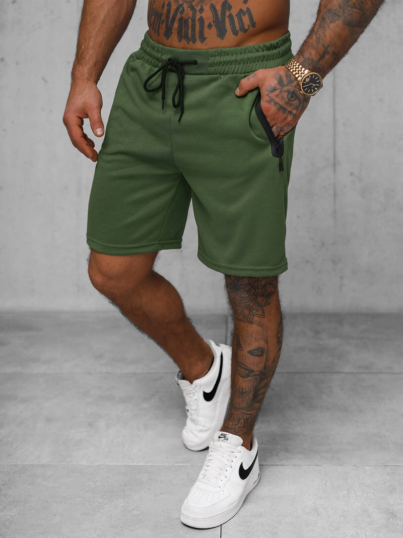 Spodenki dresowe męskie khaki OZONEE JS/17K533/29