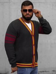 Sweter męski kardigan grafitowy OZONEE O/H9600