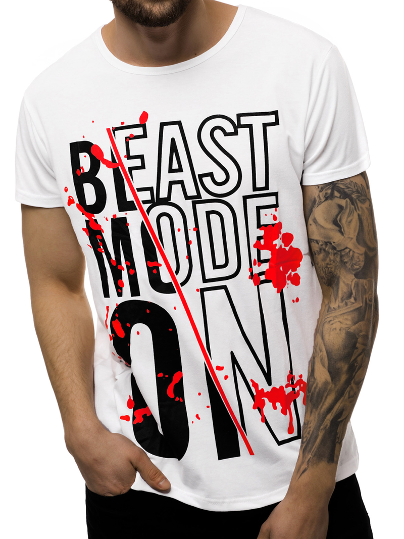 T-Shirt męski biały OZONEE JS/KS1949