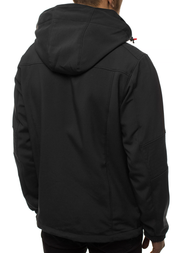 Kurtka softshell męska z kapturem czarno-pomarańczowa OZONEE GE/12263Z