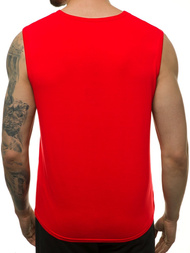 T-Shirt męski bez rękawów czerwony OZONEE JS/KS2091