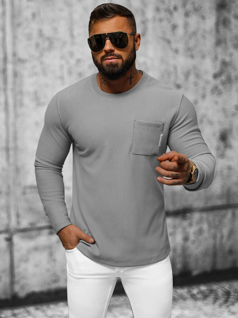 Bluza męska szara OZONEE O/TB2232