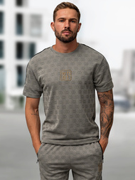 Komplet dresowy męski krótki ciemno-szary OZONEE O/QQ1621AB