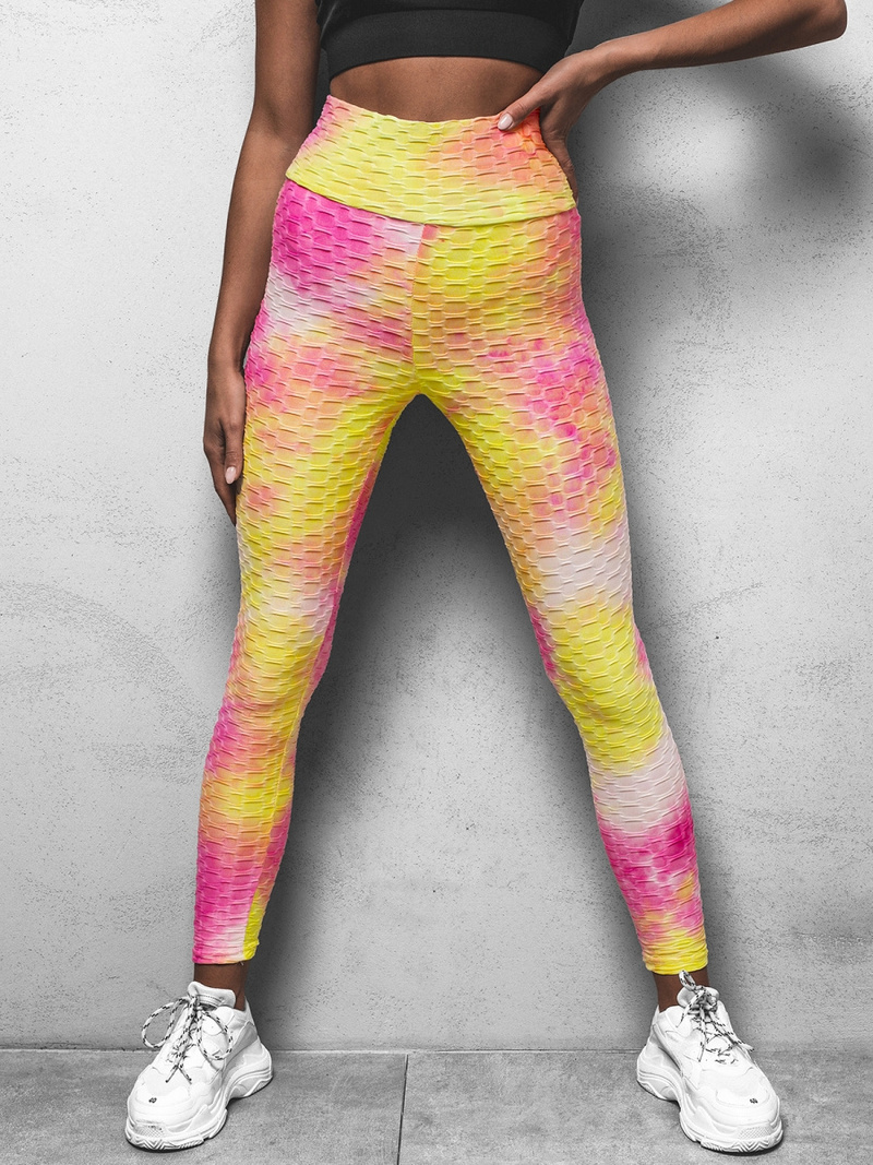 Legginsy damskie różowo-żółte OZONEE JS/YW88031Z