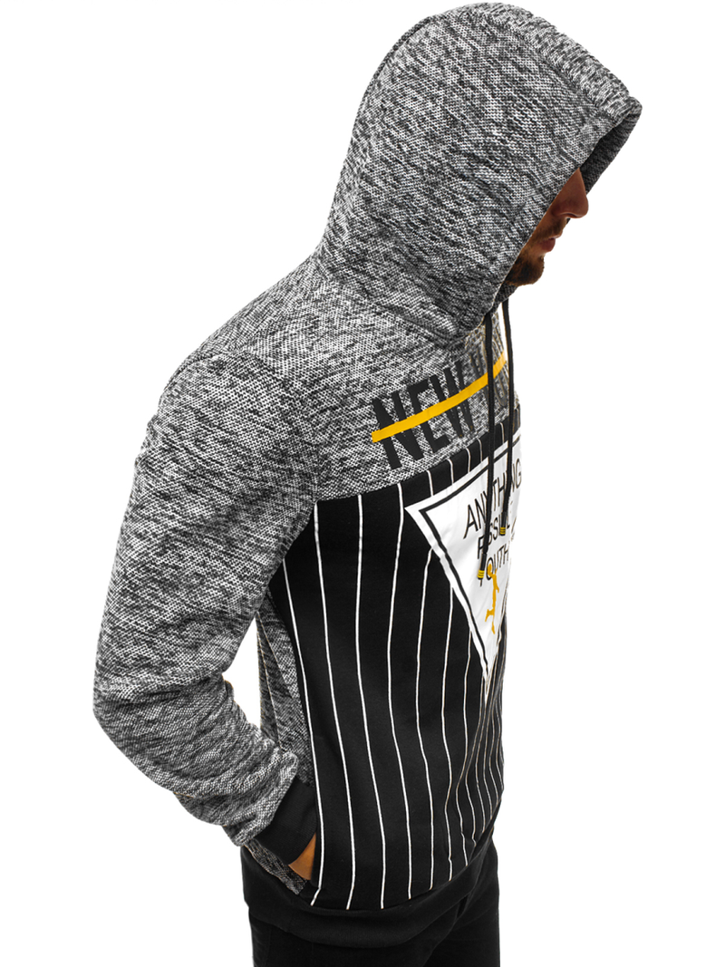 Bluza z kapturem męska szara OZONEE JS/KS1907Z