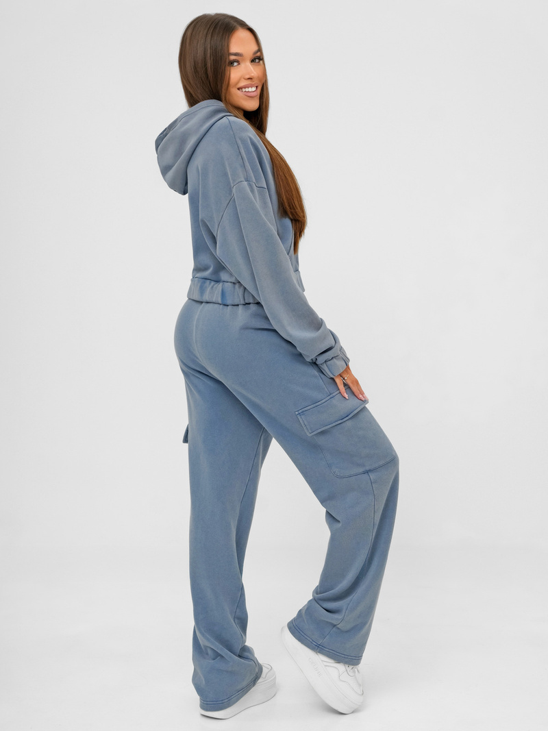 Komplet dresowy damski dwuczęściowy niebieski OZONEE JS/M60051AB