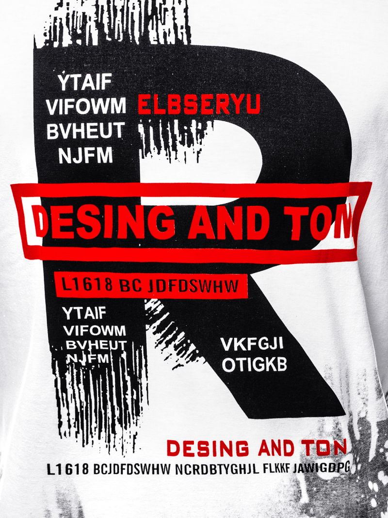 T-Shirt męski biały OZONEE JS/KS1945