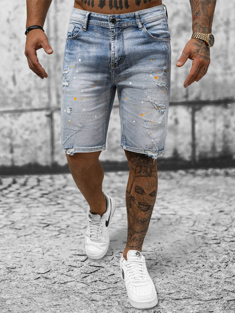 Spodenki męskie jeansowe jasno-niebieskie OZONEE NB/MP0263BC