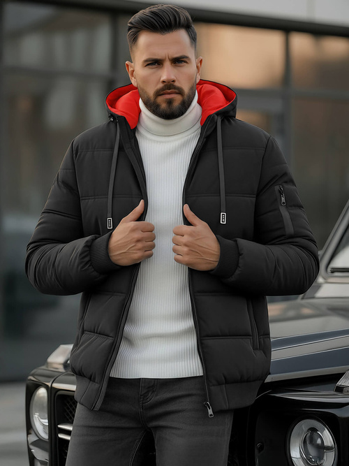 Kurtka męska pikowana czarna OZONEE JS/31M5003Z