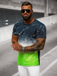 T-shirt męski granatowo-zielony OZONEE JS/S119/153