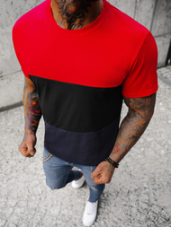 T-Shirt męski czerwony OZONEE JS/8T87/1Z