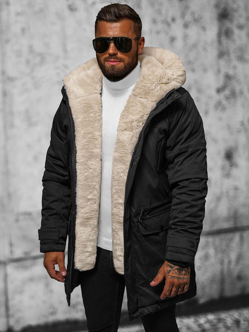 Kurtka zimowa męska czarna OZONEE JS/22M317/392