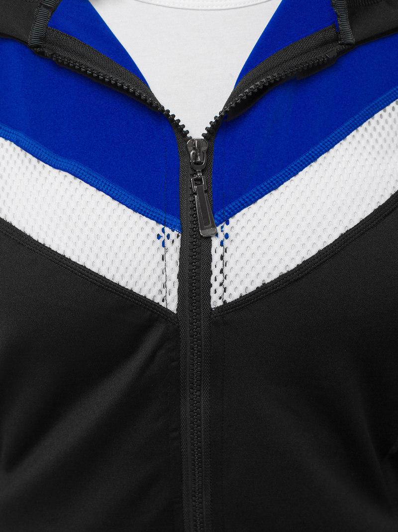 Komplet dresowy dwuczęściowy czarno-niebieski OZONEE JS/YW06005/1/9