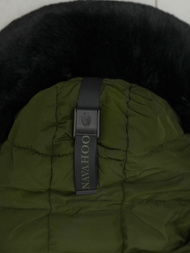 Kurtka zimowa damska długa pikowana khaki OZONEE O/W377