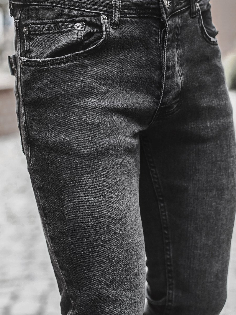 Spodnie męskie jeans czarne OZONEE O/4371/2