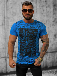 T-shirt męski niebieski OZONEE O/T122/17Z