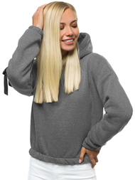 Bluza damska z kapturem ciemno-szara OZONEE O/12104
