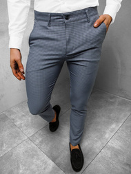 Spodnie męskie chino materiałowe niebieskie OZONEE DJ/5561