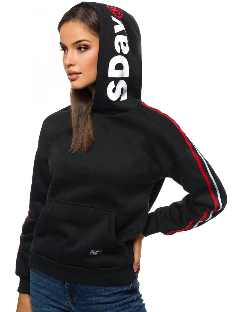 Bluza z kapturem damska czarna OZONEE JS/B26015