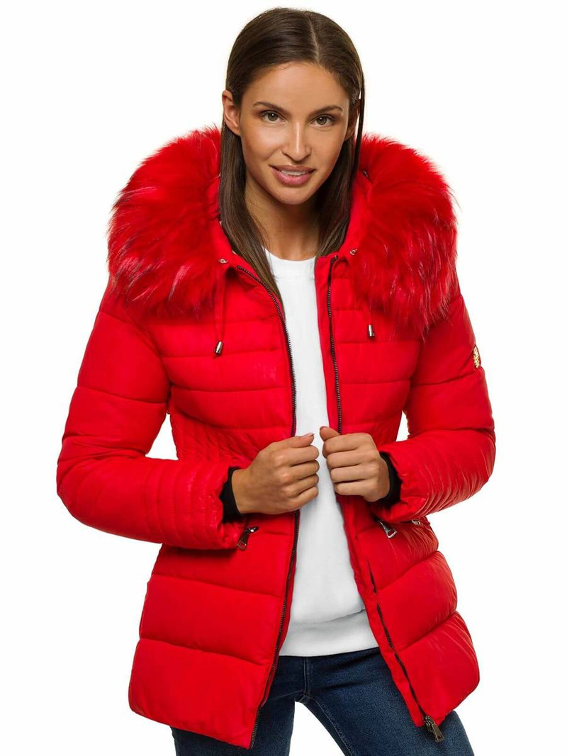 Kurtka zimowa damska czerwona OZONEE O/SW027/4
