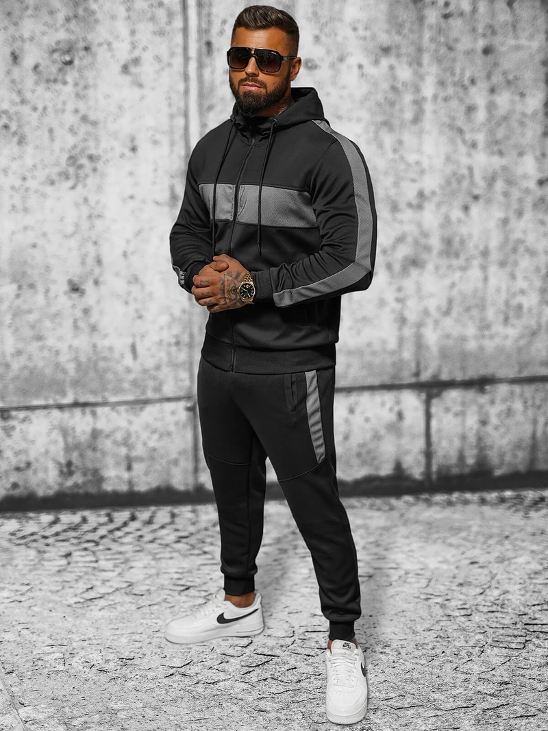 Чоловічий спортивний комплект чорний OZONEE JS/8C8115/3