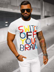 T-shirt męski biały OZONEE O/T125/1Z