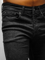 Spodnie jeansowe męskie czarne OZONEE DP/591Z