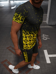 Komplet dresowy męski czarno-żółty OZONEE O/HM751