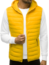 Kamizelka męska pikowana z kapturem żółta OZONEE JS/HDL88002