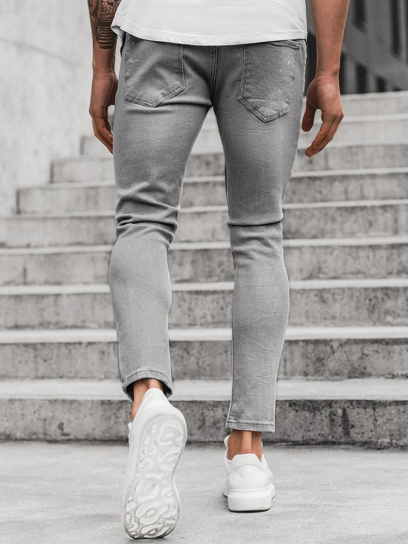 Spodnie jeansowe męskie szare OZONEE O/ES8033