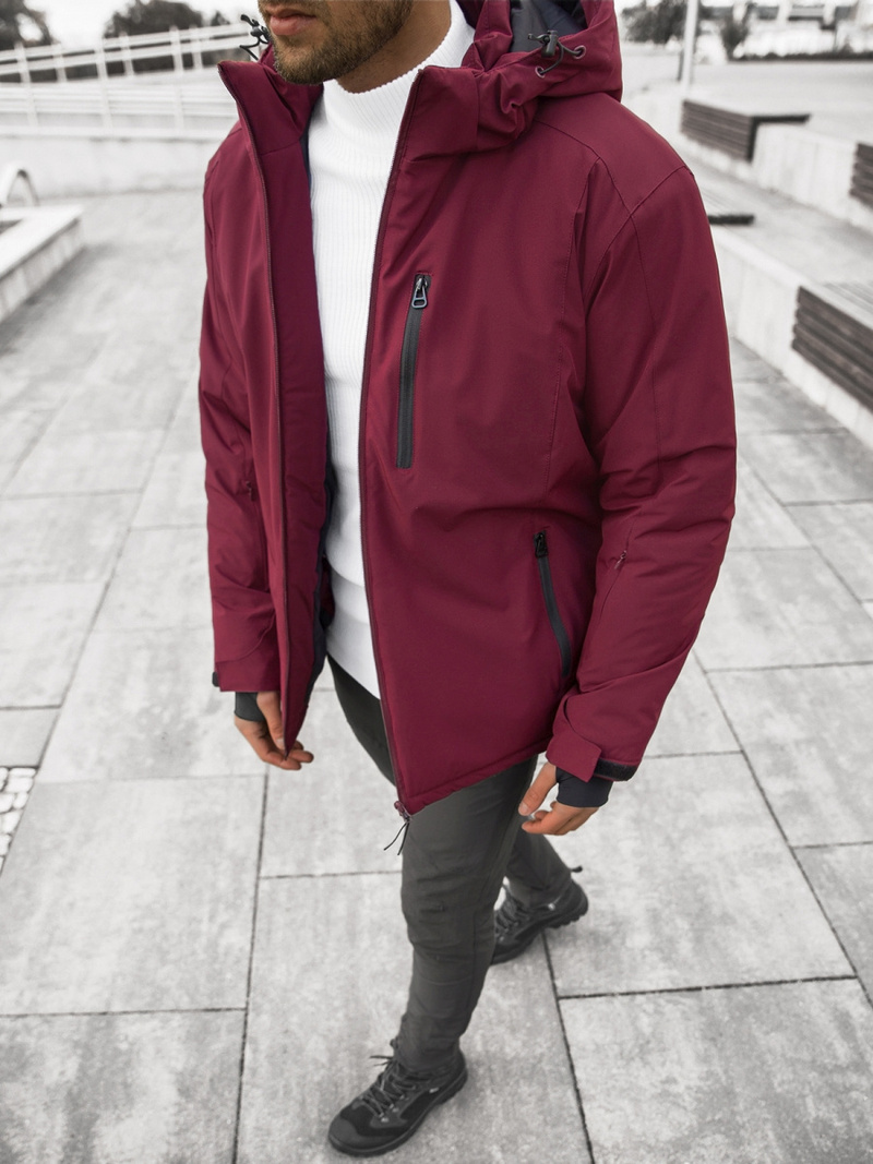 Kurtka zimowa męska bordowa OZONEE JS/HH011/6Z
