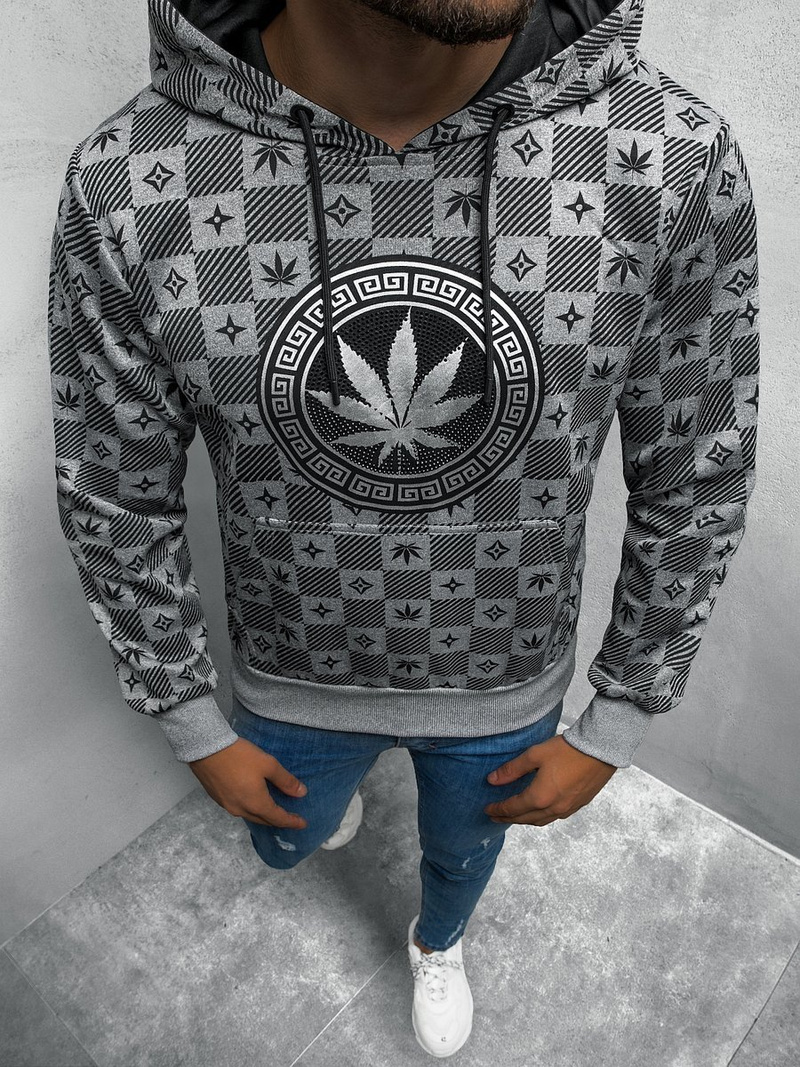 Bluza z kapturem męska szara OZONEE O/HM503