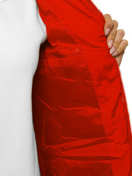 Стьобаний жіночий жилет червоний OZONEE N/6805/3