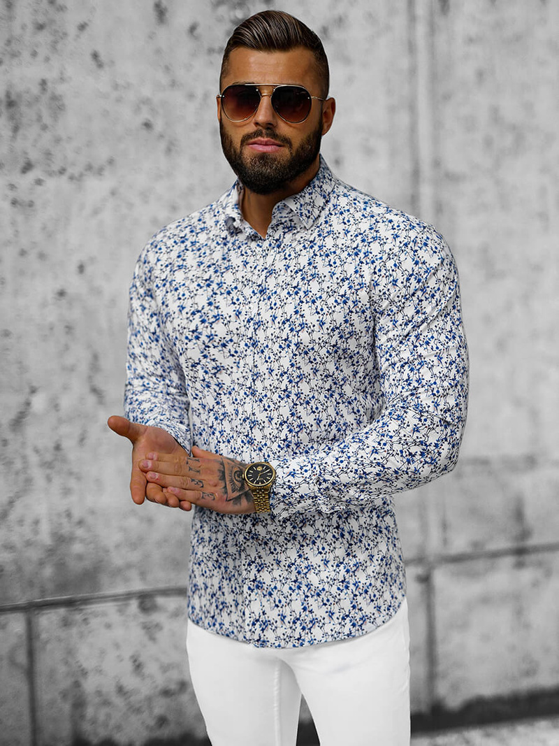 Класична сорочка чоловіча Бiла OZONEE O/V19