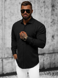 Класична сорочка чоловіча Чорна OZONEE O/3778