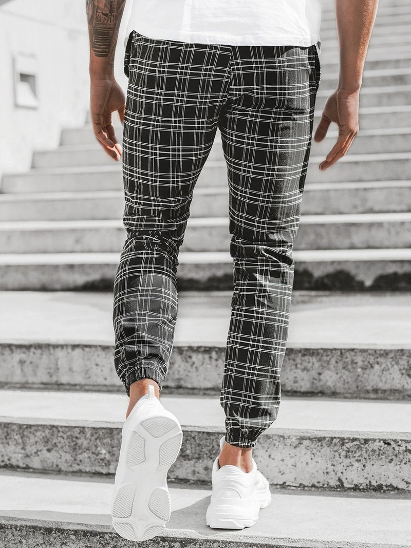 Spodnie męskie chino joggery ciemno-grafitowe OZONEE DJ/2455/21Z