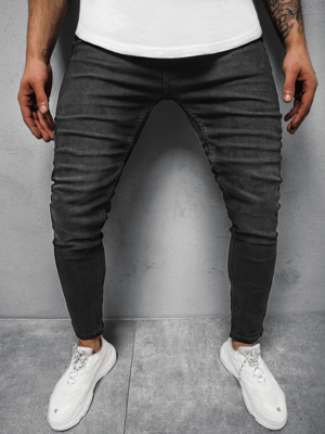 Spodnie jeansowe męskie czarne OZONEE DP/696/3