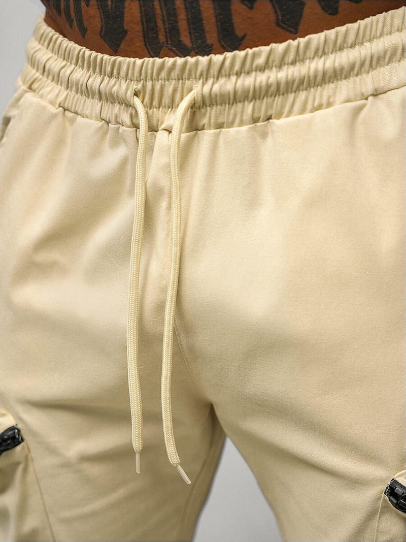 Spodnie męskie chino joggery beżowe OZONEE O/475