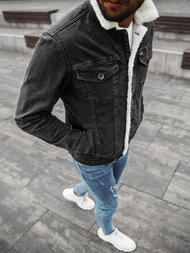 Kurtka męska jeans czarno-szara OZONEE BN/6630