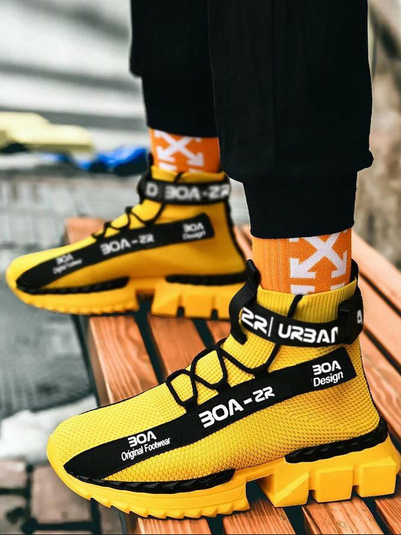 Sneakersy męskie wysokie żółte OZONEE O/X700