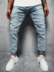 Spodnie męskie joggery jeansowe jasno-niebieskie OZONEE O/1097/1