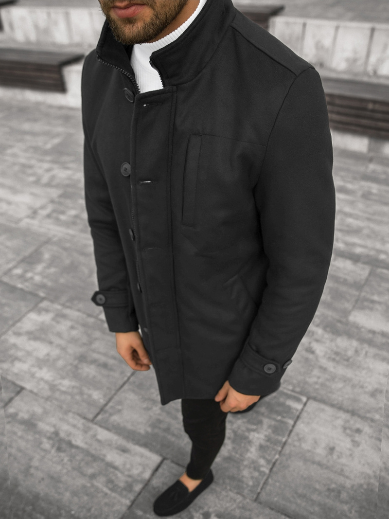 Płaszcz męski czarny OZONEE JS/79M3129