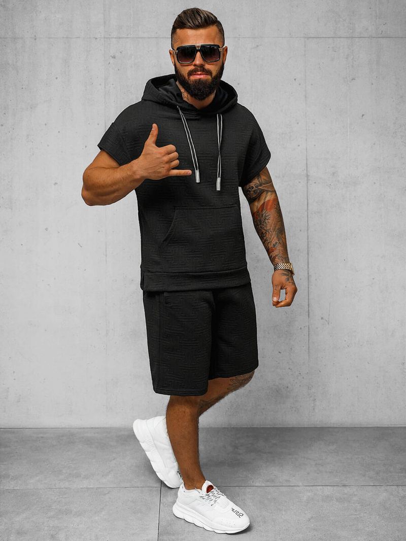 Чоловічий спортивний комплект чорний OZONEE O/3C110/9