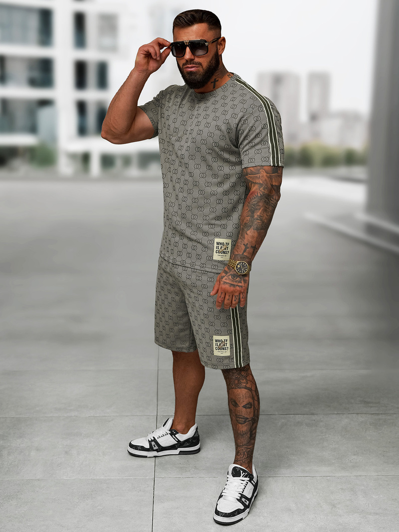 Чоловічий короткий спортивний костюм tемно-ciрий OZONEE O/QQ1608AB