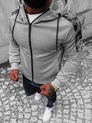 Bluza z kapturem męska rozpinana szara OZONEE JS/B8120
